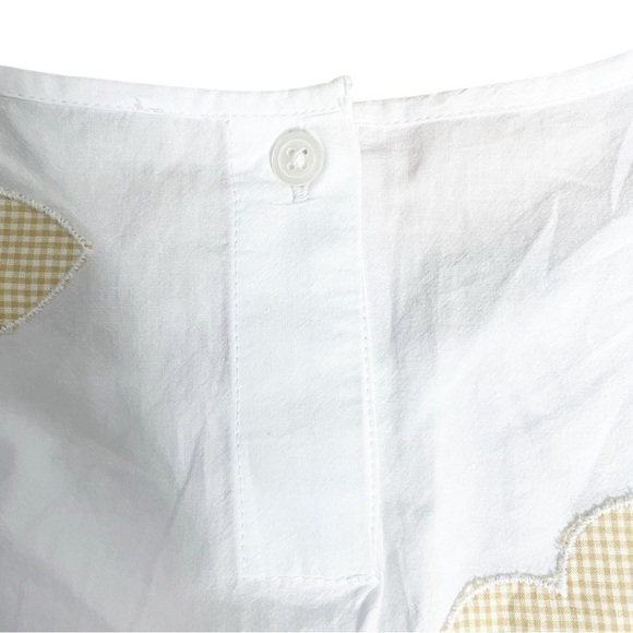 Madewell NWT Embroidered Poplin Puff-Sleeve Cutout Crop Top Size Medium - Picture 6 of 11